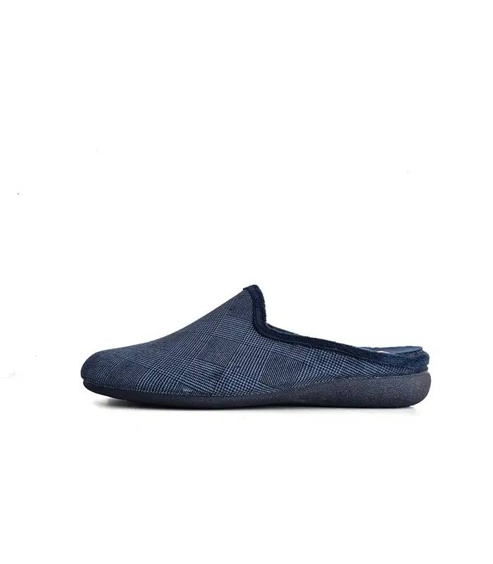 Zapatillas de invierno hombre Gema García cuadros azul marino