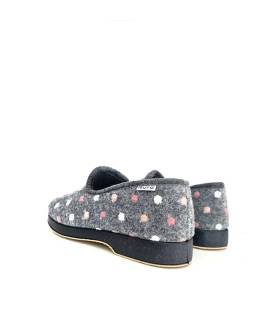 Zapatillas de casa mujer Garrido Muro grises cerradas vista trasera
