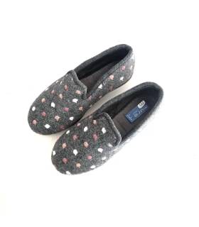 Zapatillas Garrido Muro mujer invierno gris con lunares vista superior