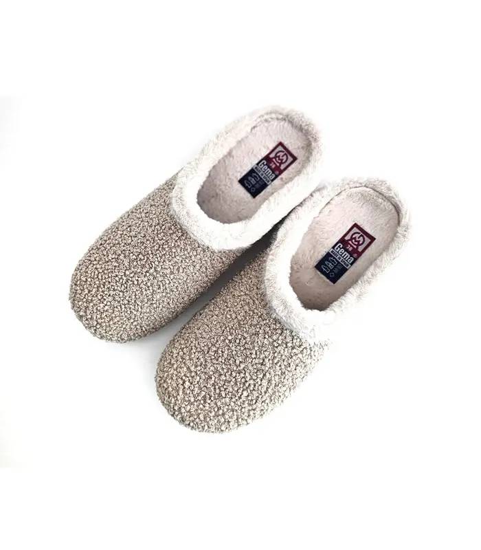 Zapatillas de casa mujer beige Gema García vistas desde arriba con interior suave