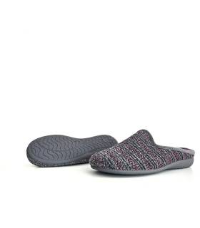 Suela de goma antideslizante zapatillas Gema García hombre gris granate