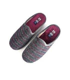 Zapatillas de casa hombre Gema García grises jaspeadas vista desde arriba
