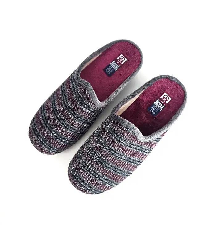 Zapatillas de casa hombre Gema García grises jaspeadas vista desde arriba