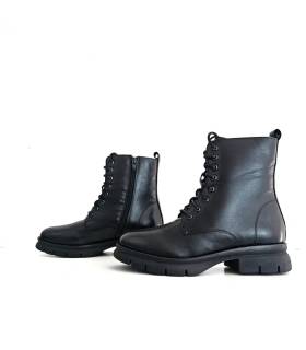 Botas militares mujer MY HANGAR piel negra para lluvia
