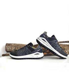 Zapatilla trekking Grisport gris con entresuela blanca y suela negra