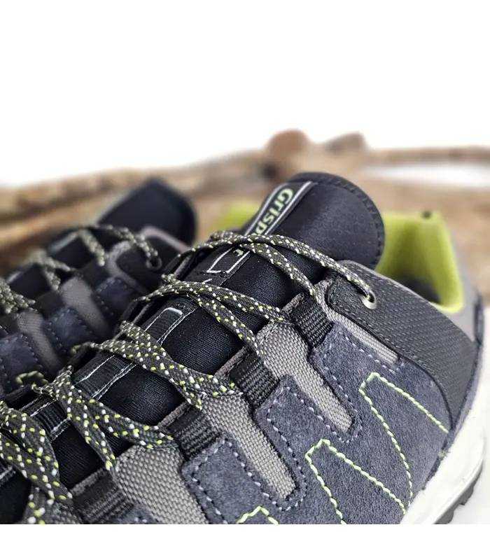 Detalle cordones y tejido nobuck zapatillas Grisport Gritex grises