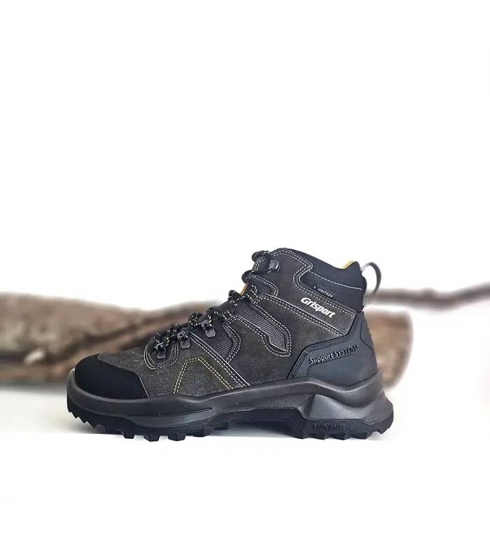 Botas senderismo Grisport hombre negras con refuerzo Support System en el talón
