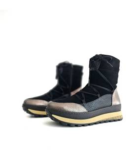 Botines Comfort Class Kitty mujer negros con detalles metalizados bronce