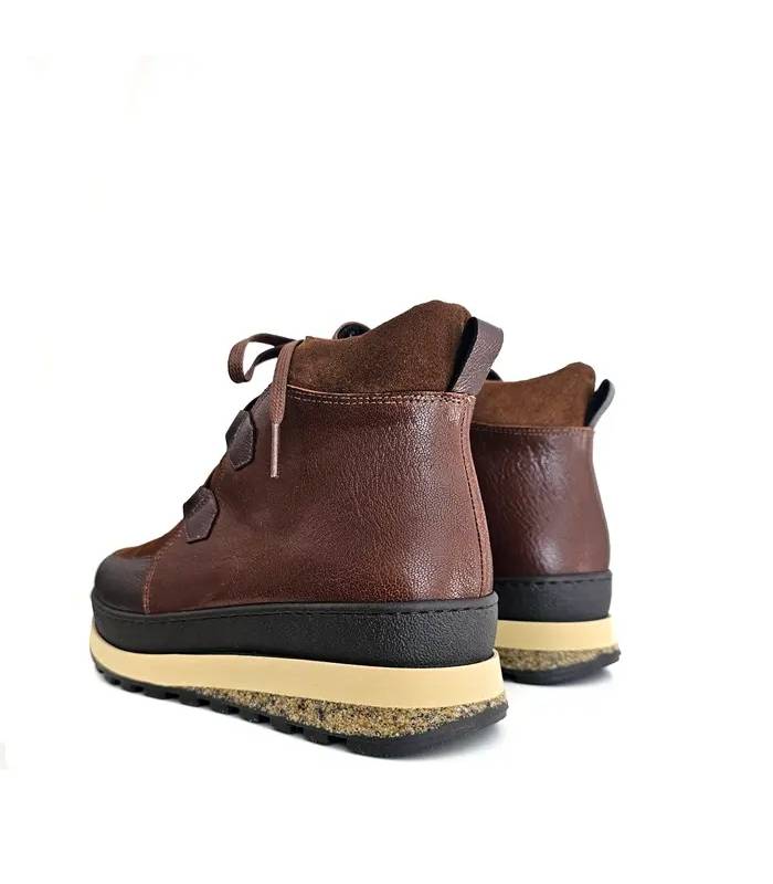 Botines marrones Comfort Class Daria de mujer con cordones vista trasera