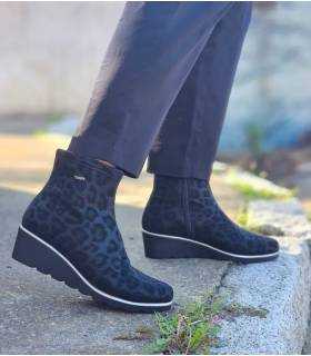 Botines impermeables mujer vestir DChicas animal print negro puestos