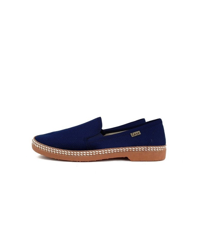 Alpargatas clásicas para hombre de Laro, vista de perfil en color azul