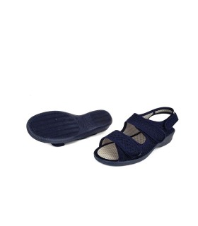 suela de goma flexible sandalia cómoda azul