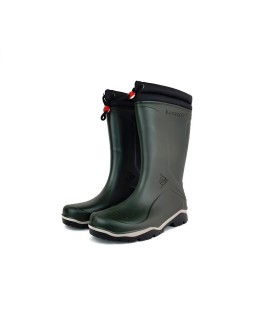 Vista de medio lado de la botas katiuskas Dunlop verde