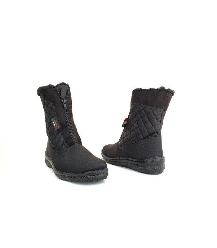 Botas negras con membrana waterproof que te protege frente a al luvia y forro de borreguito para mujer fabricad por Samitex