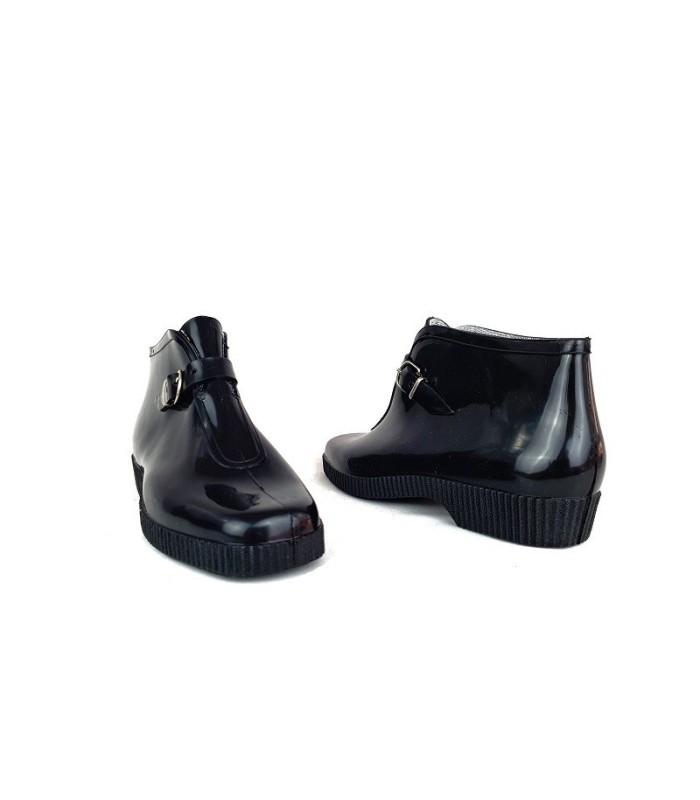 Botínes de plástico, katiuska de color negro para mujer fabricado por Alpino