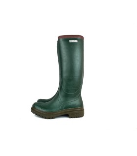 Bota de agua para hombre de color verde de caucho y forro de neopreno, vista lateral
