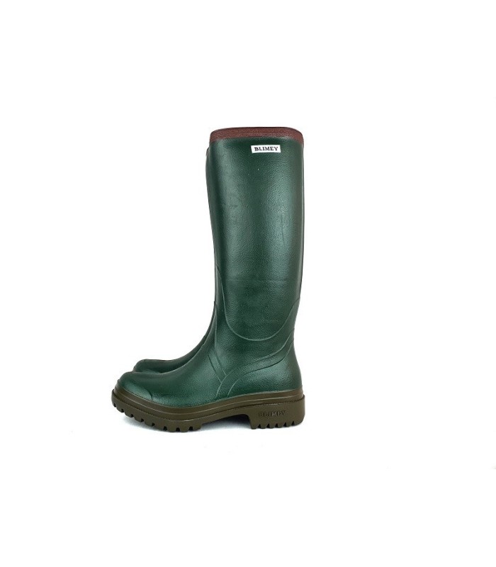 Bota de agua para hombre de color verde de caucho y forro de neopreno, vista lateral