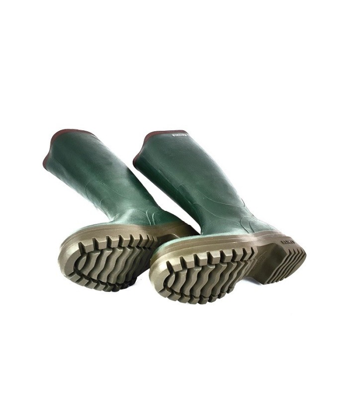 Bota de agua para hombre de color verde de caucho , vista de la suela