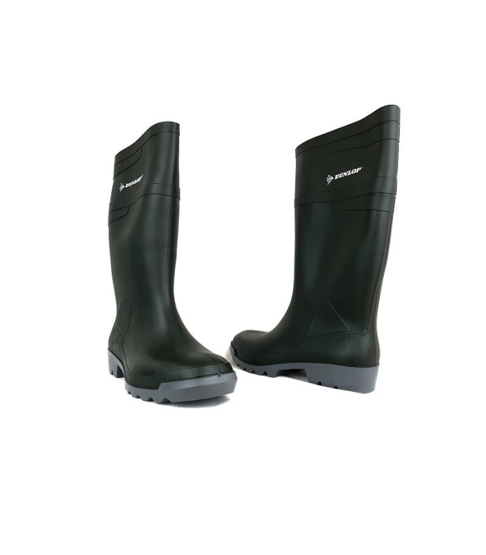 botas de aguas de caña alta para hombre fabricada por Dunlop de color verde