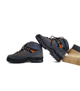 Bota de trekking, senderismo de piel de serraje gris con membrana para el agua nottontex para hombre