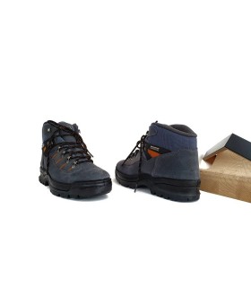 Bota de trekking, senderismo de piel de serraje gris con membrana para el agua nottontex para hombre