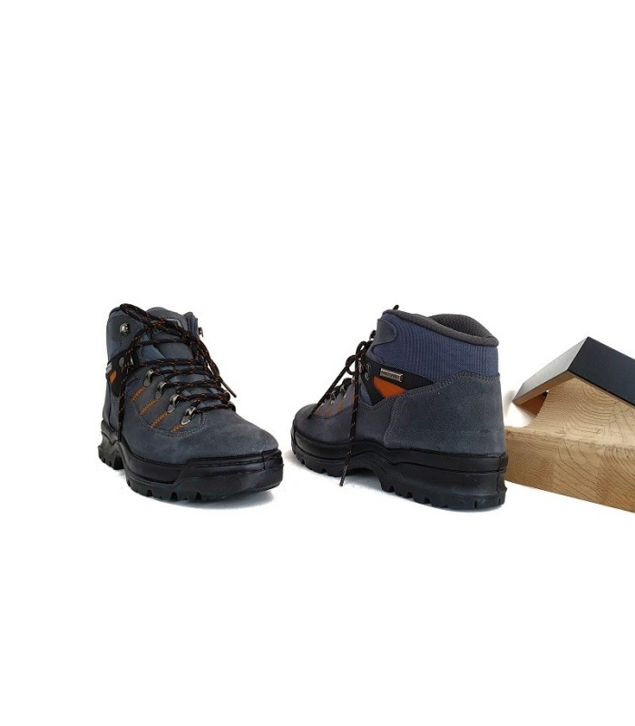 Bota de trekking, senderismo de piel de serraje gris con membrana para el agua nottontex para hombre