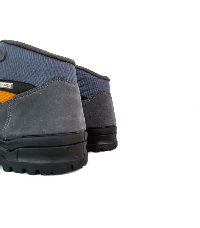 Bota de trekking, senderismo de piel de serraje gris con membrana para el agua nottontex para hombre